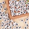 50/100/200pcs/Lot 7x4mm White A-Z Round Alphabet Acrylic Letters Beads Loose Spacer For Jewelry Making DIY Bracelet Accessories
