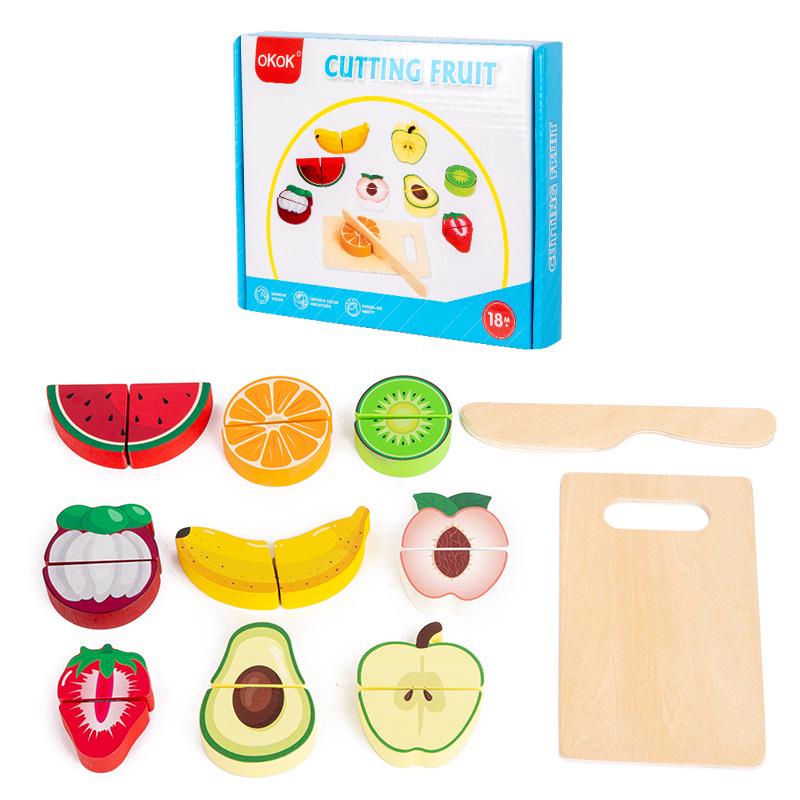Wooden Velcro Cutting Fruits & Vegetables Toy Set for Kids, Ideal Birthday Gift for Ages 3-6
