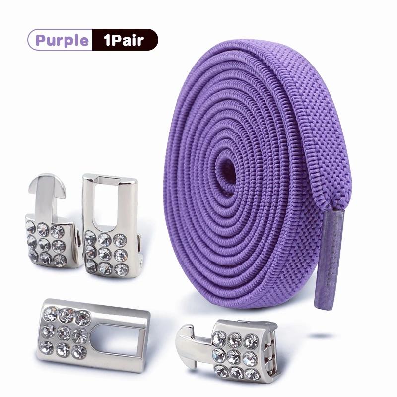 Diamond Lock Shoelaces Without Ties Elastic Laces Sneakers Outdoor No Tie Shoe Laces Kids Adult Wide Shoelace Shoe Accessories