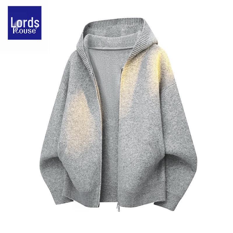 Herren Premium Amerikanischer Stil Übergroßer Strick-Hoodie-Cardigan