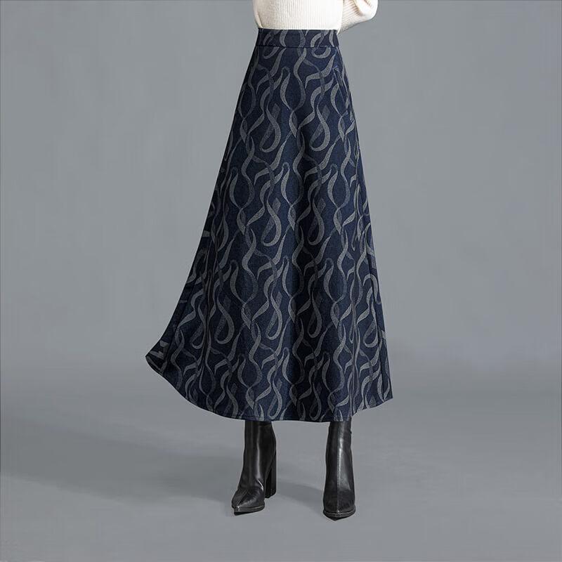 

Sibaishe Women s 2025 Autumn High-Waisted A-Line Midi Skirt 2XL