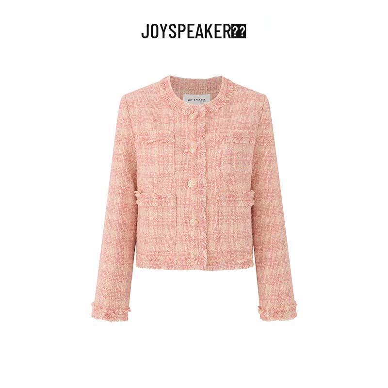 

JOY SPEAKER Women s French Style Tweed Jacket L