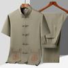 Tang Suit Men's Short-sleeved Father Summer Suit Chinese Style Suit Summer Spring and Autumn Long-sleeved Father