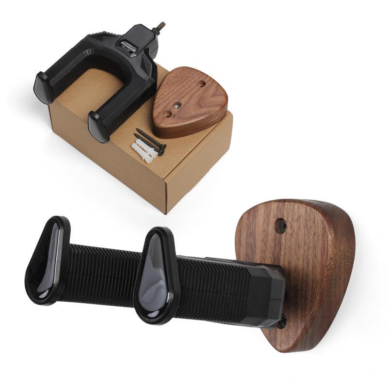 Gravity Lock Walnut Guitar Wall Mount for Classical, Folk, and Electric Guitars Gravity Lock Hook