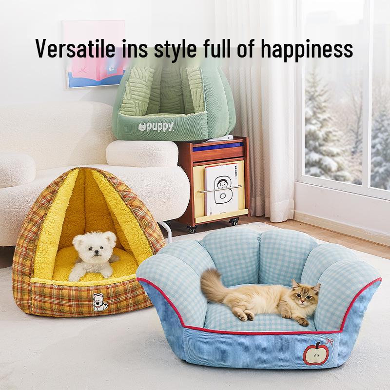 All-Season Semi-Closed Safe Pet Sofa Bed and Sleeping Pad