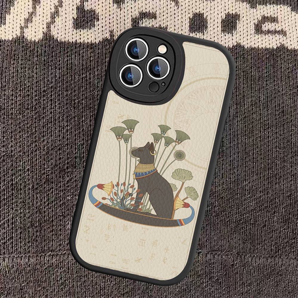 

Egyptian Mythology Silicone Phone Case For iPhone 16 15 14 13 12 11 Pro Max Mini Leather Soft Cover iPhone 15pro max