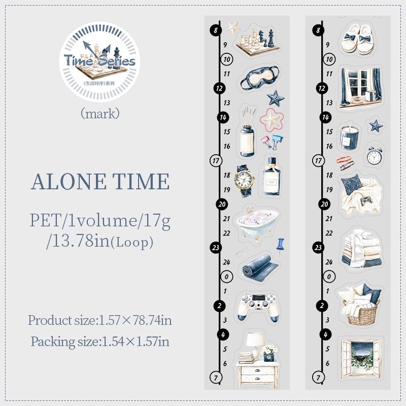 1roll Tape Life Time Series Exquisite PET Tape Decoration Notebook Photo Frame Phone Case Water Cup Stationery Box DIY Stickers