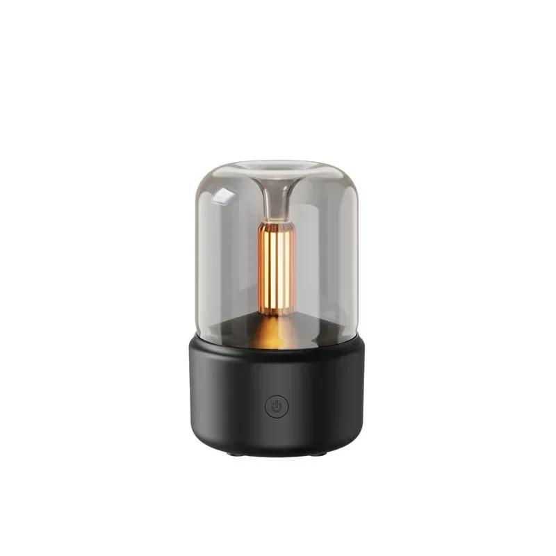 

A New Candlelight Aromatherapy Humidifier Compact Desktop Delicate Spray Can Add Essential Oil Atomization essential oil чорний