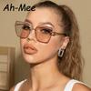 Protective Glasses Retro Cat Eye Sunglasses Women Fashion Brand Rimless Gradient Design Sun Glasses Cutting Lens Ladies Eyeglass