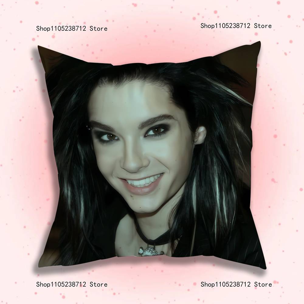 Singer B-Bill K-Kaulitz Anime Pillow Case Anti-dustmite Pillowcase Invisible zipper silky short plush Sofa cushion cover
