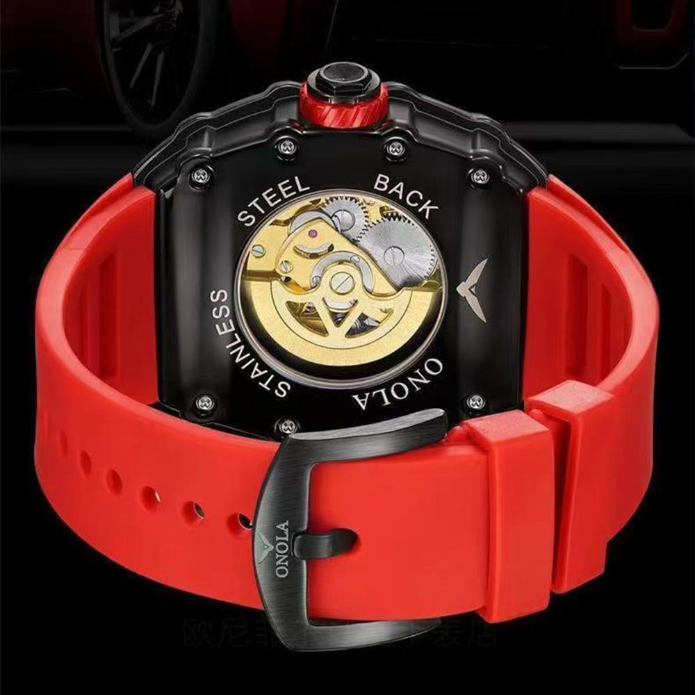 ONOLA New Fashion Mechanical Watch Flywheel Hollow Automatic Mechanical Men's Waterproof Watch