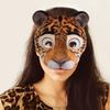Half Face Animal Mask EVA Tiger Plush Mask Cute Halloween Mask  Carnival