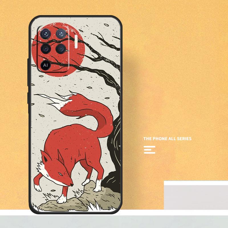Japanese Style Fox Case For Oppo A5 A6 Pro A16 A76 A96 A17 A57 A40 A60 A80 A98 A58 A78 A18 A38 A54 A74 A94 A15