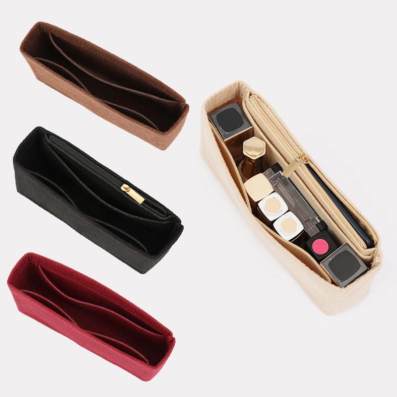 1PC Liner Makeup Organizer Storage Bag Organizer Insert Bag Travel Bag Felt For Cosmetic Bag Portable Women's Handbag