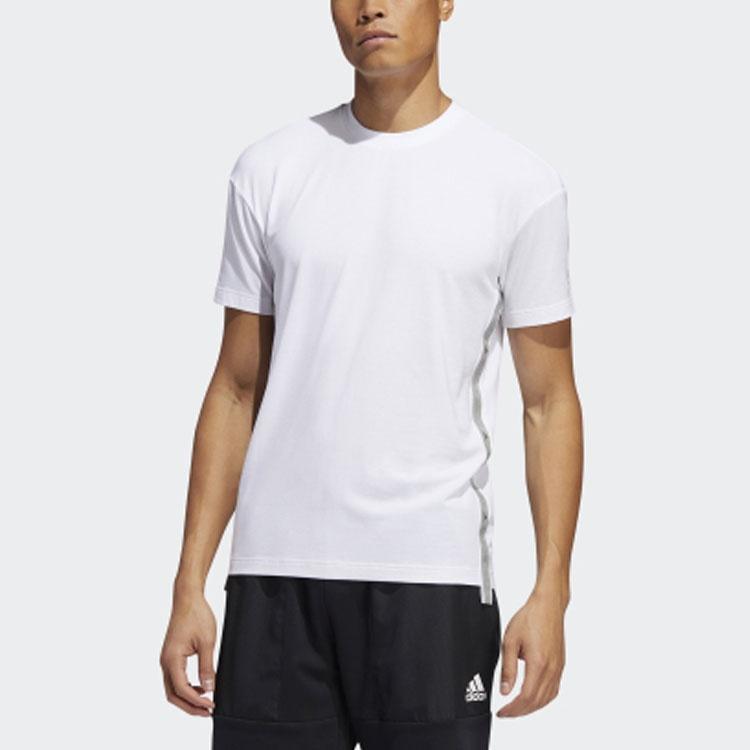 adidas M Gfx T Prime Solid Color Side Sports Stylish Round Neck Short Sleeve White Men's FT2789