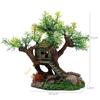 Aquarium Resin Tree House Decoration for Fish for Tank Hideout with Rock Grass 55KF