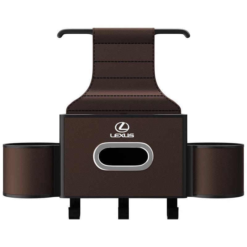 

Car Seat Back Organizer Tissue Storage Box & Cup Holder Keychain For Lexus LS LC RZ IS350 ES300 GS350 CT200h GX460 LX570 RX500h