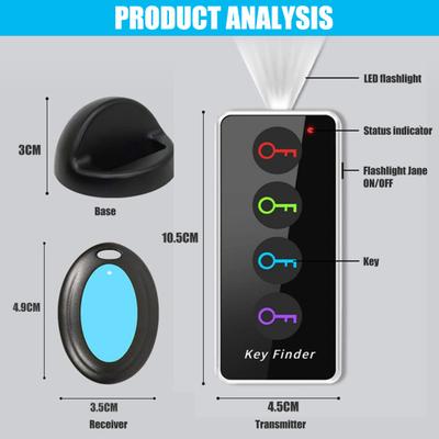 Tracking Device Portable Wireless 80dB 30m Distance 499.82MHz One Click Search ABS Four Colors Key Finder Home Supply