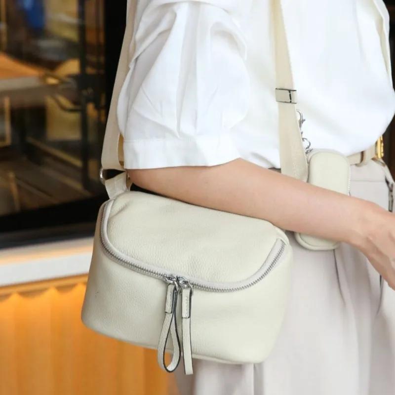 2026 Women's Cowhide Leather Crossbody Small Bag, Stylish Phe & Coin Purse, Versatile Soft Leather Shoulder Bag Everyday Use