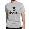 Gunki Funny T-Shirts Kurzarm Rundhals T-Shirt Baumwolle Große Größen Oberteile Gunki Logo Angeln Schädel für Männer Frauen T-Shirt