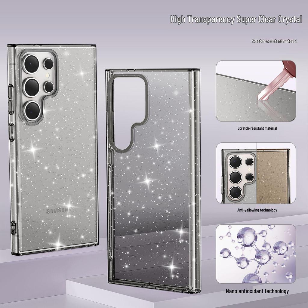 Samsung S26 Ultra Phone Case - A57/A37 High Transparency Glitter Starry Sky A56 Drop Protection S25 FE Cover