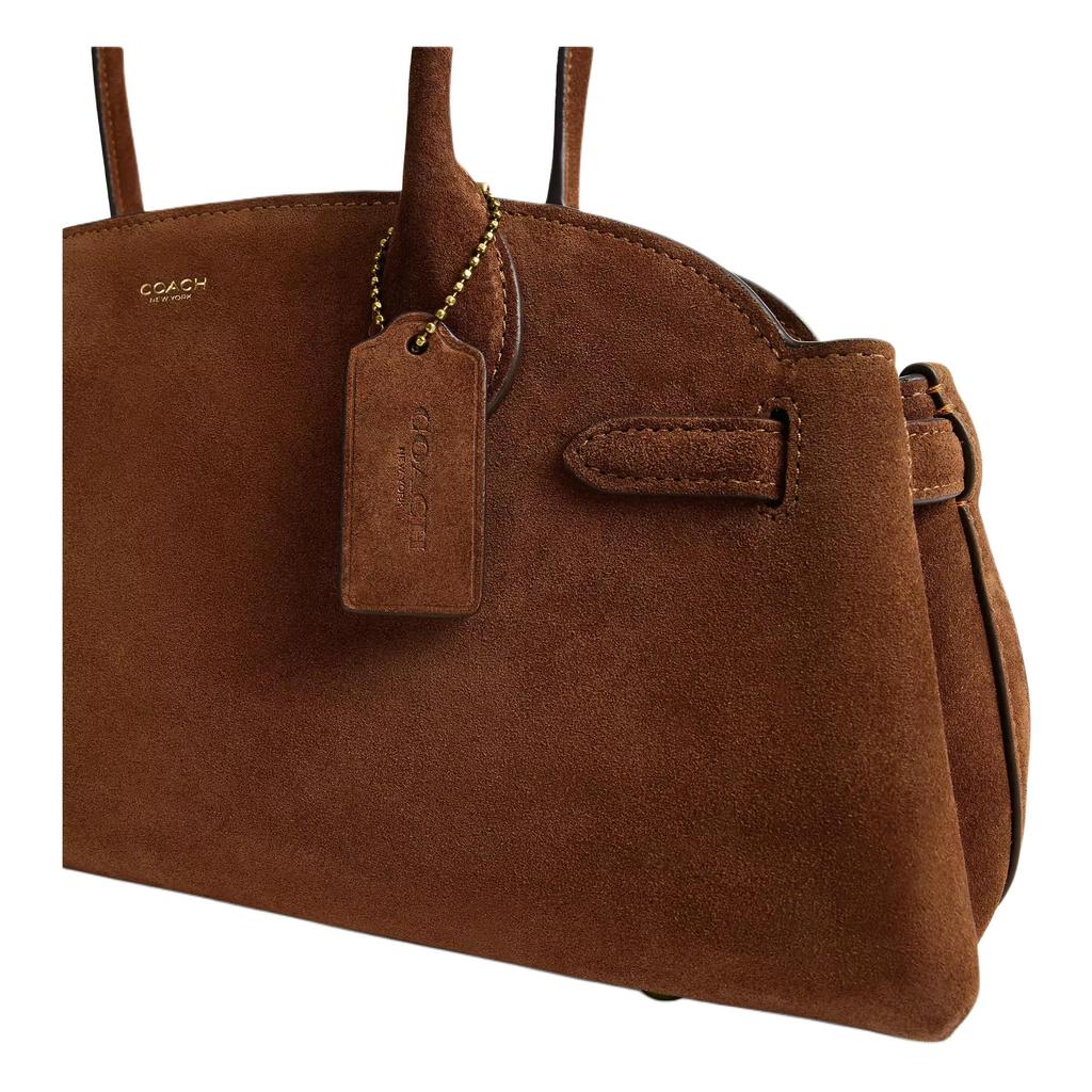 Coach Empire Carryall 34 Logo Pelle Scamosciata Borsa a Spalla Grande Donna Borsa a Spalla Marrone CBN41-B4WBR