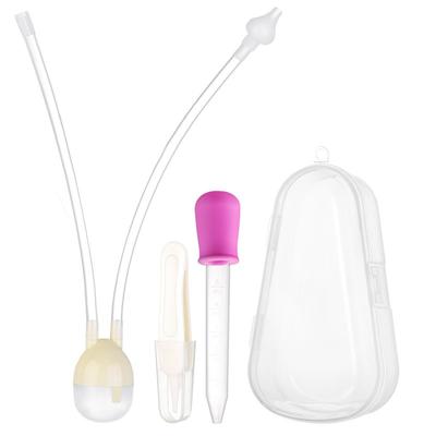 4pcs/set  Newborn Baby Safety Nose Cleaner Kids Vacuum Suction Nasal Aspirator Set Infants Medicine Dropper Accessories Baby Care