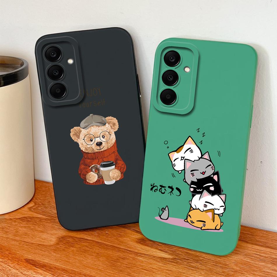 For Samsung Galaxy A37 A57 A17 A07 Phone Case Cute Astronaut Smooth Liquid Silicone Full Coverage Anti Drop Soft Durable Bumper