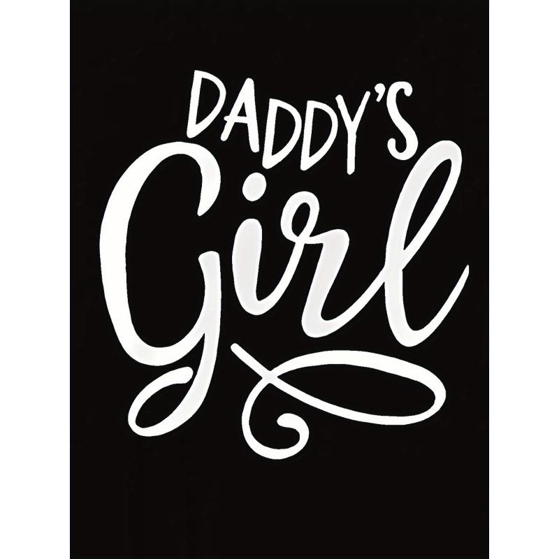 T-shirt da donna con stampa "Daddy's Girl" Casual Girocollo Manica Corta Top alla Moda