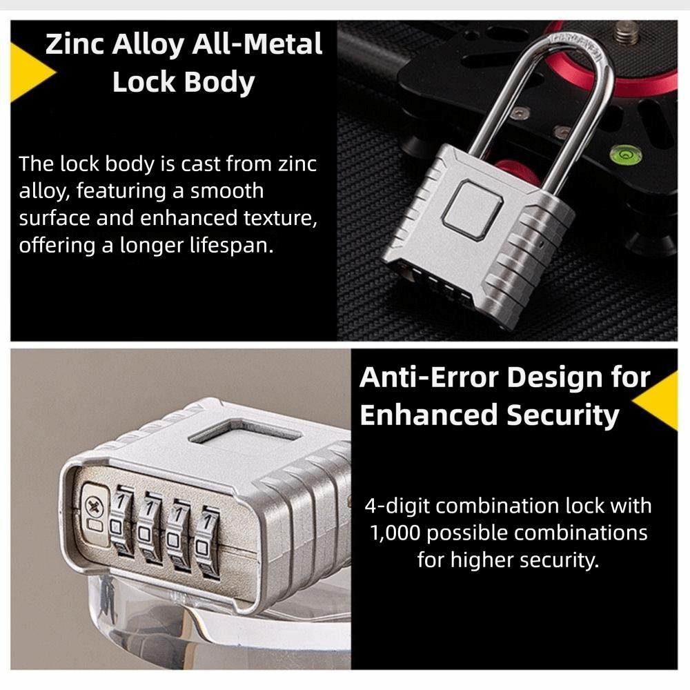 Zinc Zinc Alloy Password Code Locks 4-Digit Number Drawer Cabinet Lock Combination Padlock  School Gym Locker