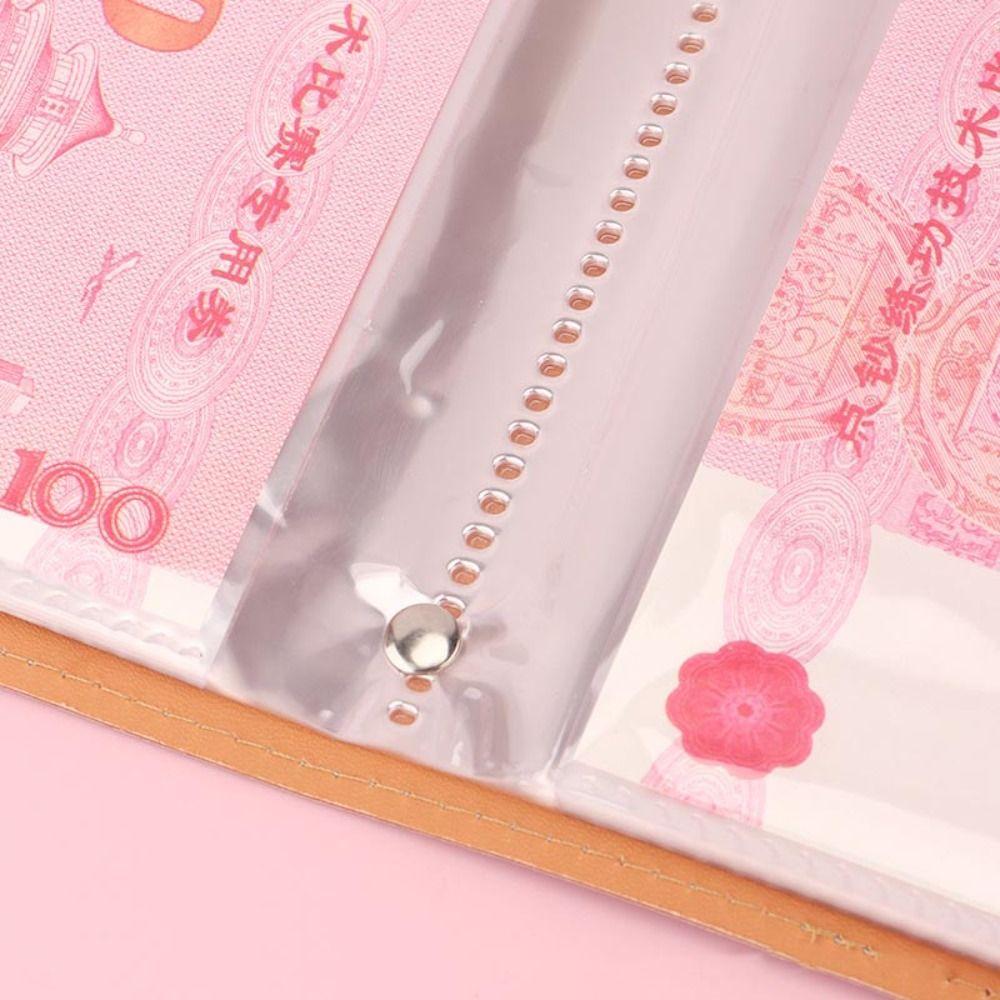 Leather Cover Cash Budget Notebook Flower Printed Savings Challenge Binder Cash Management