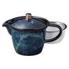 Ale-net Teapot, 16 X 10.7 X 11 Cm, 300cc, Navy Blue Kiln-Change Design, Easy-to-Clean Pot (Includes Tea Strainer), Mino Ware Porcelain, Made In