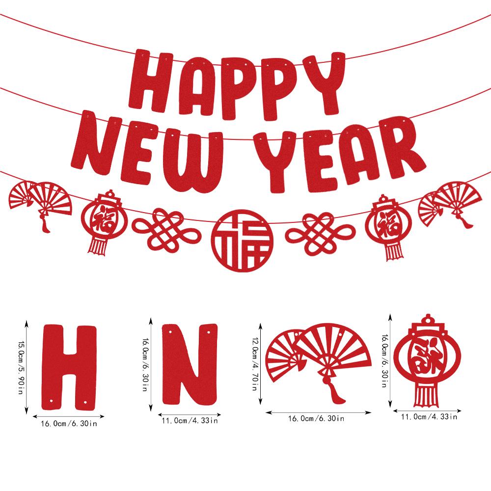 

Баннер на Китайский Новый год 2025 Праздник весны Красная подвесная гирлянда Вымпел Лунный Китайский праздник весны Вечеринка Домашние украшения