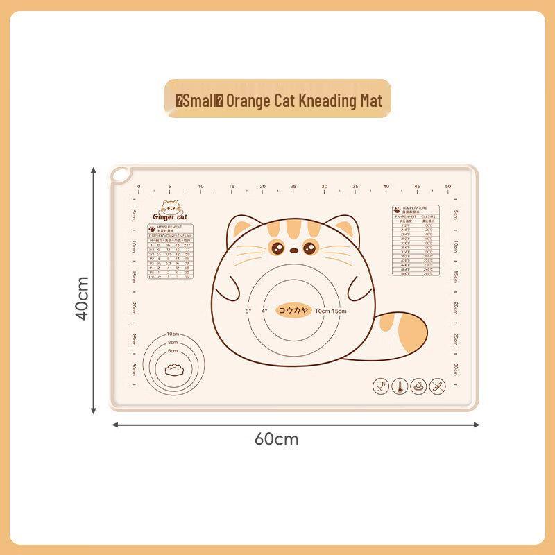 Meidi Orange Cat Silicone Dough Kneading Mat