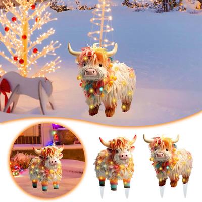 Colorful Cow Garden Outdoor Christmas Decoration Plastic Cute Animal Christmas Garden Logo Garden Christmas Party Supplies