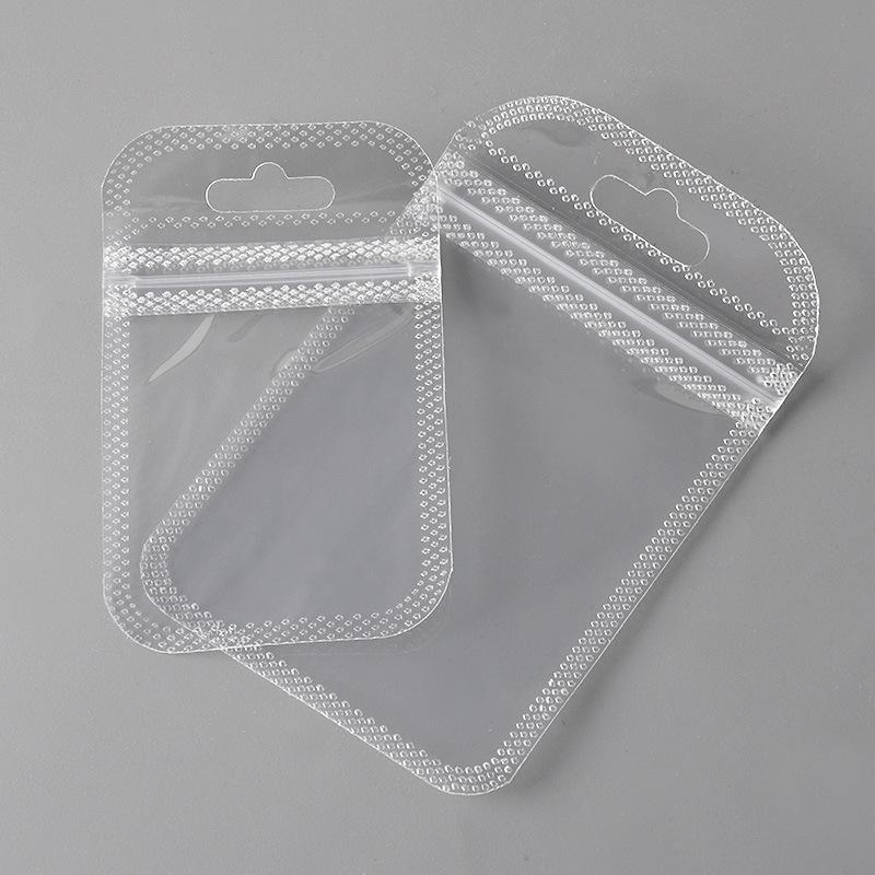 Clear Jewelry Choker Plastic Bag with Pinch-Seal for Small Accessories and Nail Art Supplies