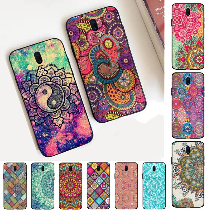 

Retro Mandala Flower Phone Case for Vivo Y91C Y11 17 19 17 67 81 Oppo A9 2020 Realme c3