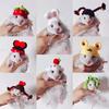 11pcs Hamster Hat, Cute Tiny Mini Hat, Hand Knitted Small Animal Hat and Hand Woven Traction Rope Set for Pets Lizards Hamsters Guinea Pig Holiday