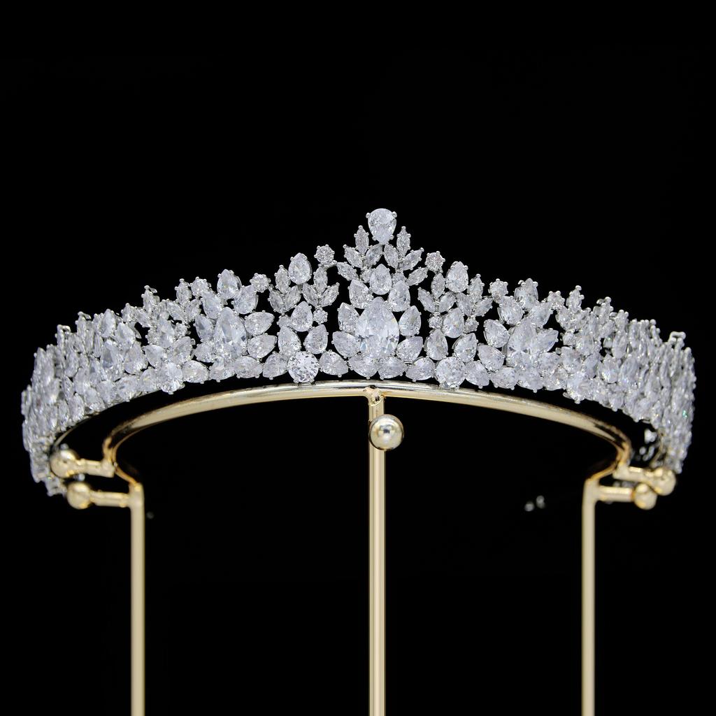 New Elegant Charm Bridal Crown Headpiece Korean Diamond Crown Wedding Hair Accessories