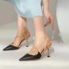 Dámské lodičky na jehlovém podpatku se špičatou špičkou, růžové nýtované lodičky pro ženy, letní kancelářská obuv, černé vysoké podpatky, Zapatos