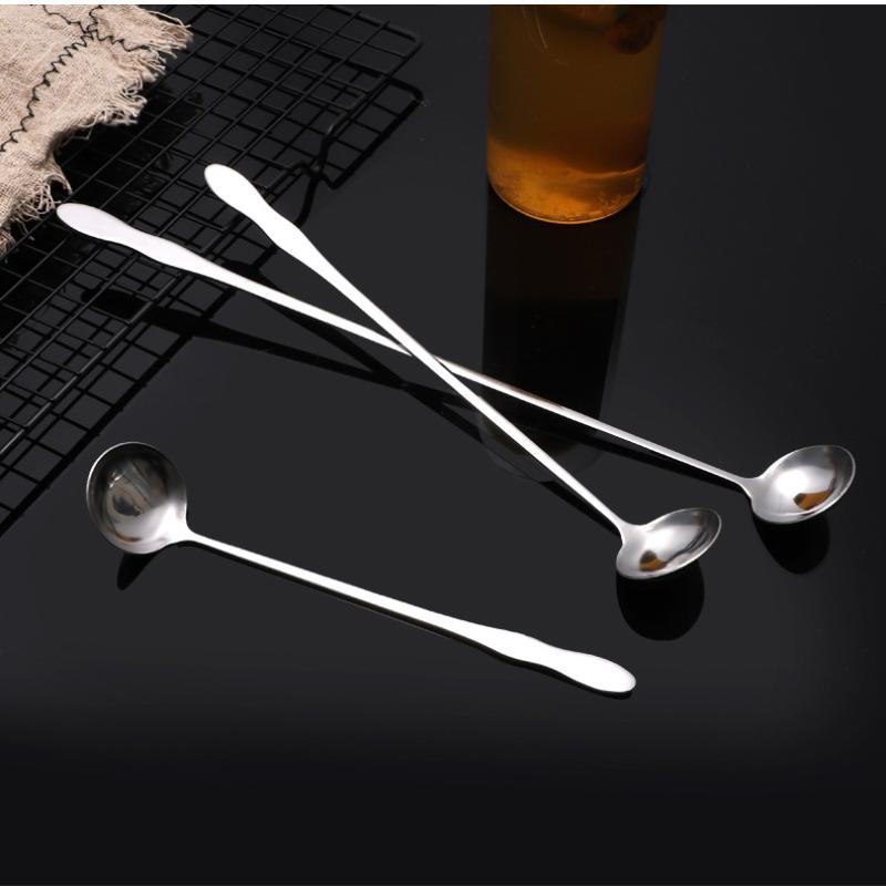 Stainless Steel Long Handle Stir Spoon Designed For Effortless Mixing In Cocktails And Teas