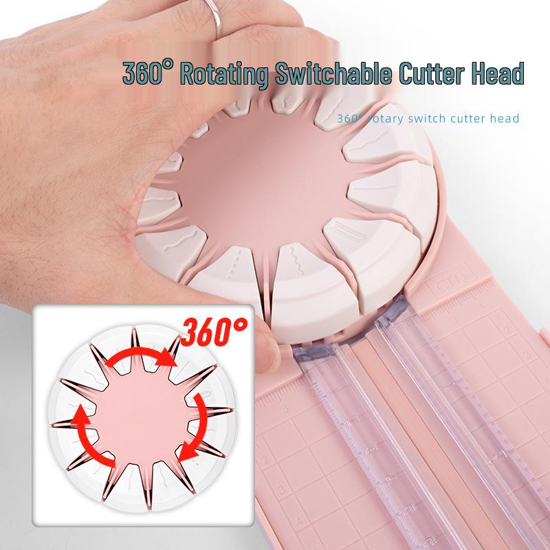 Multi-Functional 12-in-1 Paper Cutter: Perforating, Straight, Wavy Line Cutting, Creasing Tool for DIY and Scrapbooking.