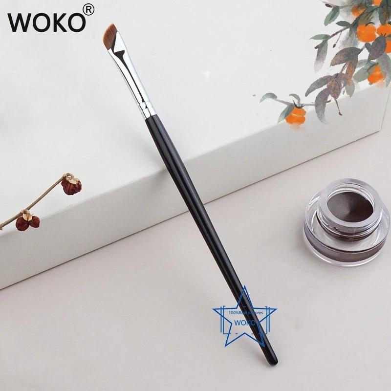 1 Pc New Sickle Eyeliner Brush Knife Edge Makeup Brush Liquid Eyeliner Brush Ultra Thin Fine Oblique Angle Flat Head Eyebrow Brush