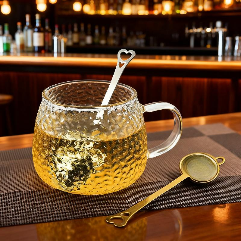 375ml/430ml Beverage Cup Transparent Cocktail Glass Drinkware Tea Cup with Handle Breakfast Milk Juice Cups Home Water Bottle