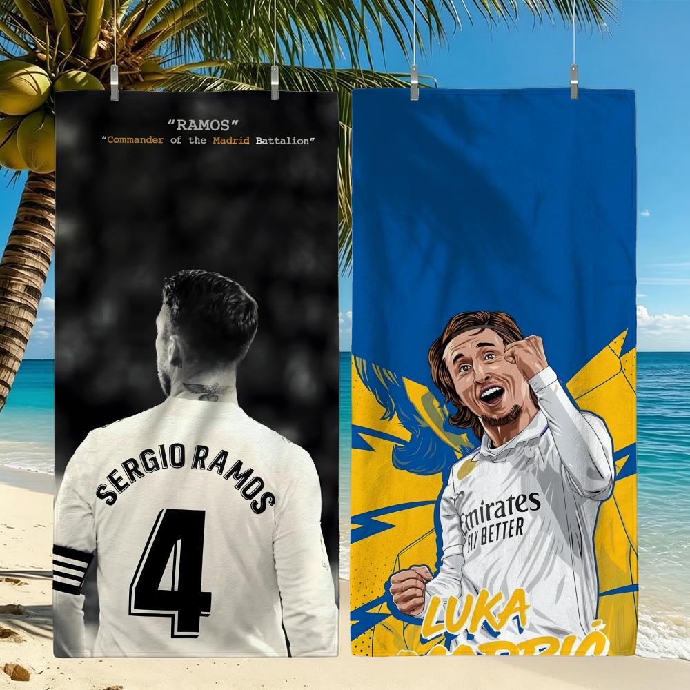 Football Player Sergio Ramos Towel Towel Beach Towel Oversized Quick Dry Towel Absorbent Soft Swim BeachTowels for Men Women