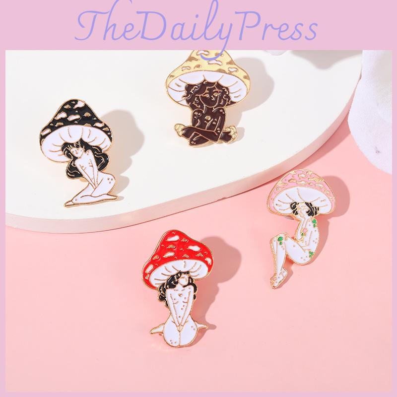 Charmante Pflanze Pilz Inspiriert Emaille Anstecknadel Einzigartige Geometrische Brosche Für Alle Altersgruppen