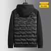 DIBINZE Veste matelassée à capuche patchwork grande taille pour homme