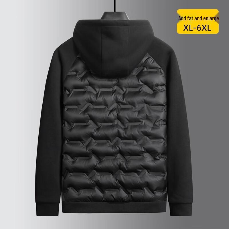 DIBINZE Veste matelassée à capuche patchwork grande taille pour homme