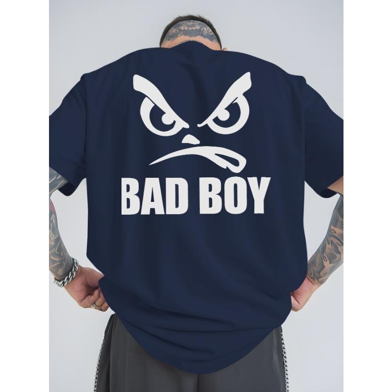 European Size BAD for Man Summer Outdoor Sports and Casual Large-size Short-sleeved T-shirts, Men's Trendy Fashion Prints, Loose Base Shirts
