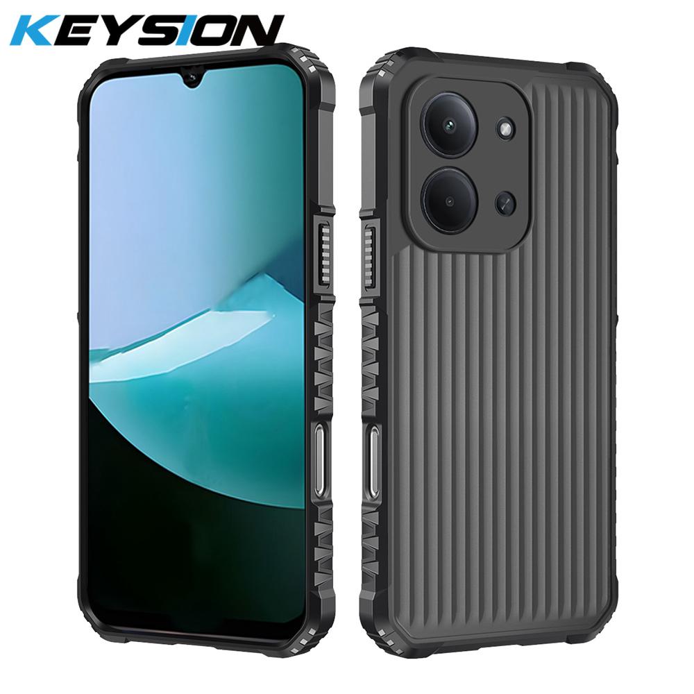 

KEYSION Heavy Duty Shockproof Phone Case for Redmi 15C 171mm 173mm Soft Silicone+PC Translucent Matte Back Cover for Xiaomi POCO C85 for Redmi 15C 173mm чорний